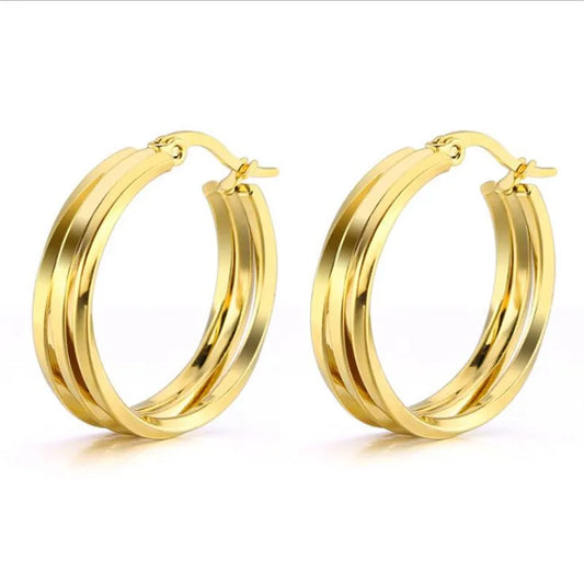 Stainless Steel Gold-color Earrings