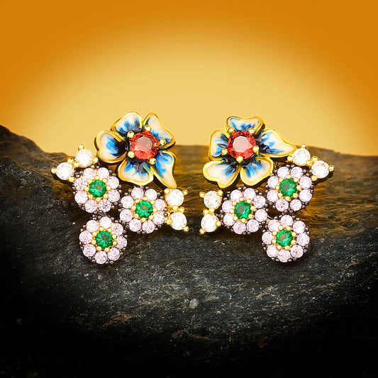 Luxury Diamond Black Gold Earrings