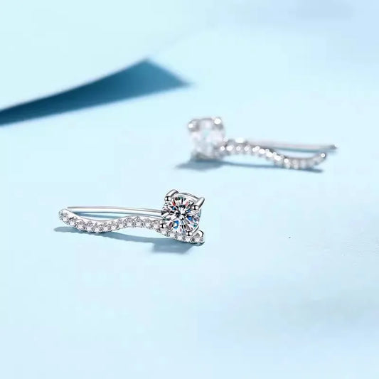 925 silver  linear earrings simple and casual