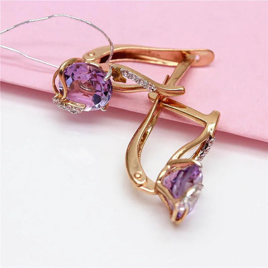 14K Rose Gold Shining Exquisite Earings