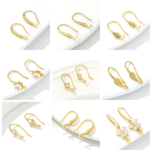 18K Gold Plated Brass Crystal Earrings
