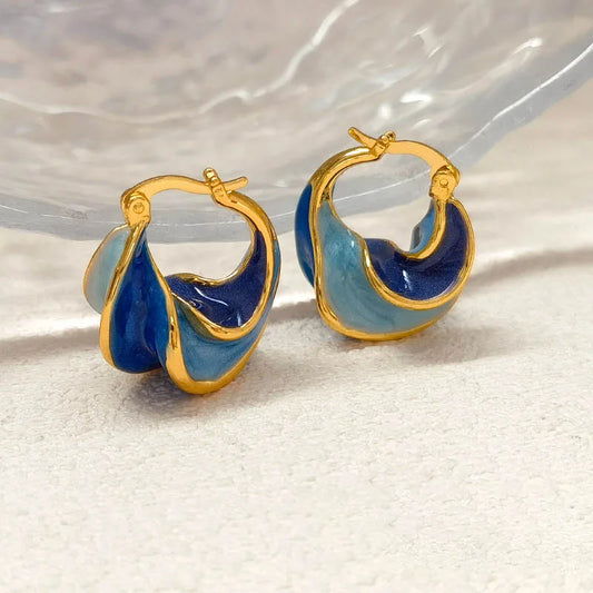 Trendy  Small Hoop Earrings for Women Gold Plated