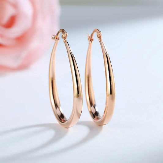 925 Sterling Silver 18K gold plated oval earrings
