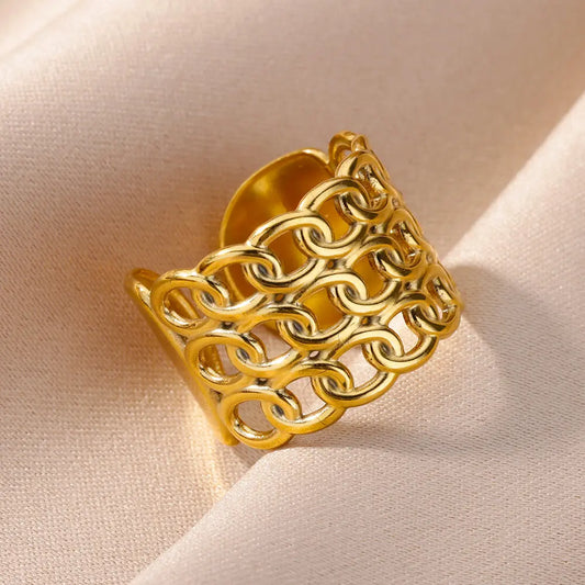 316L Stainless Steel Rings for Women Gold Color Never Fade