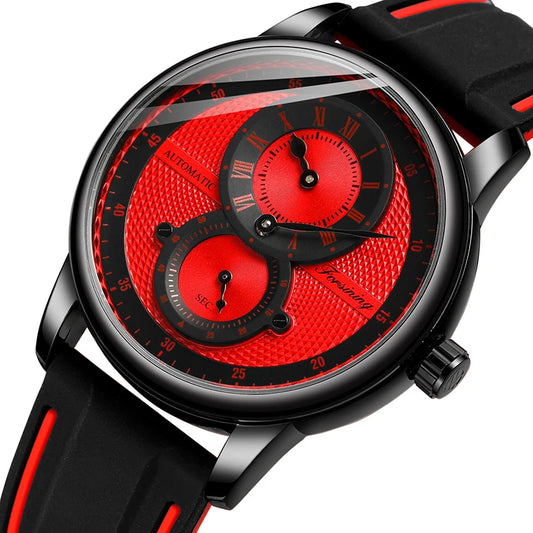 Luxury Male Automatic Mechanical Red Watch